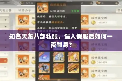 知名天龙八部私服，误入假服后如何一夜翻身？