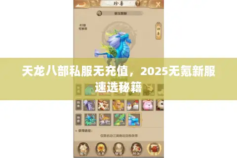 天龙八部私服无充值，2025无氪新服速选秘籍