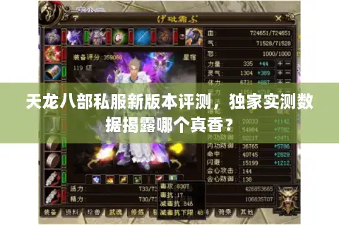 天龙八部私服新版本评测，独家实测数据揭露哪个真香？