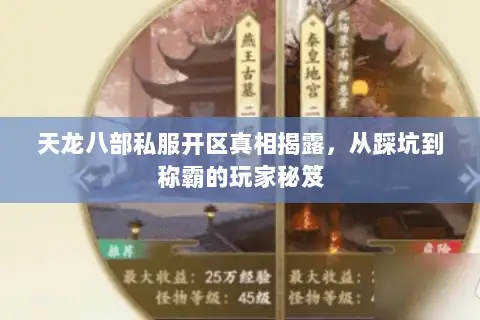 天龙八部私服开区真相揭露，从踩坑到称霸的玩家秘笈