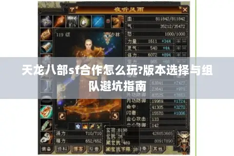 天龙八部sf合作怎么玩?版本选择与组队避坑指南