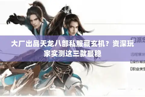 大厂出品天龙八部私服藏玄机？资深玩家实测这三款最稳