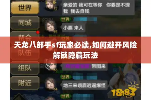 天龙八部手sf玩家必读,如何避开风险解锁隐藏玩法