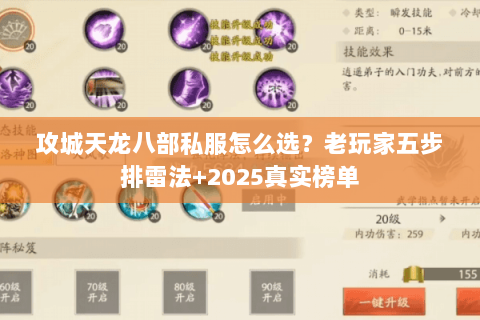 攻城天龙八部私服怎么选？老玩家五步排雷法+2025真实榜单