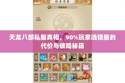 天龙八部私服真相,90%玩家选错服的代价与破局秘籍 天龙八部私服真相,90%玩家选错服的代价与破局秘籍