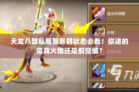 天龙八部私服服务器状态必看！你进的是真火爆还是假空城？