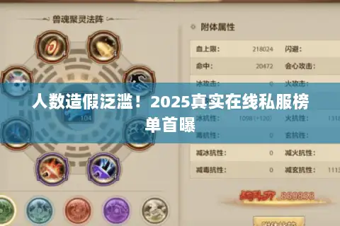人数造假泛滥！2025真实在线私服榜单首曝