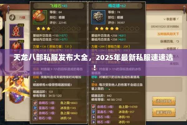 天龙八部私服发布大全，2025年最新私服速速选！