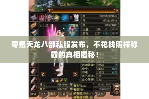 零氪天龙八部私服发布，不花钱照样称霸的真相揭秘！