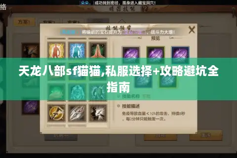天龙八部sf猫猫,私服选择+攻略避坑全指南