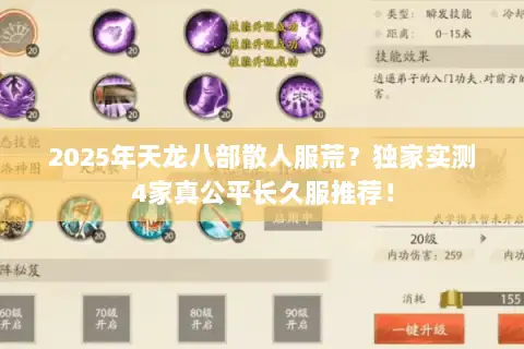 2025年天龙八部散人服荒?独家实测4家真公平长久服推荐! 2025年天龙八部散人服荒?独家实测4家真公平长久服推荐!