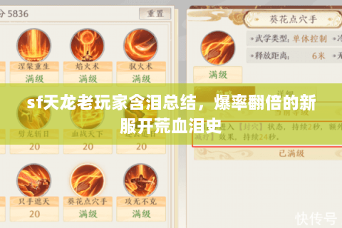 sf天龙老玩家含泪总结，爆率翻倍的新服开荒血泪史
