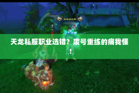 天龙私服职业选错？废号重练的痛我懂！