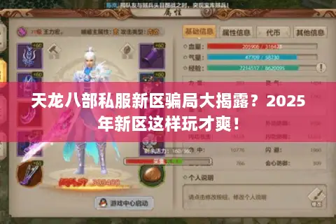 天龙八部私服新区骗局大揭露？2025年新区这样玩才爽！