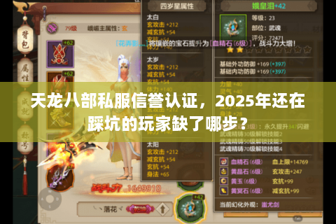天龙八部私服信誉认证，2025年还在踩坑的玩家缺了哪步？
