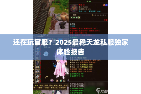 还在玩官服？2025最稳天龙私服独家体验报告