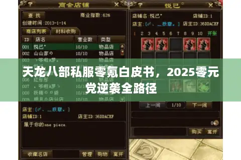 天龙八部私服零氪白皮书，2025零元党逆袭全路径