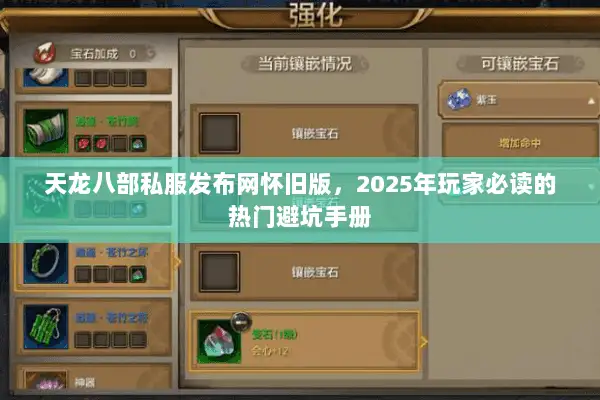 天龙八部私服发布网怀旧版,2025年玩家必读的热门避坑手册 天龙八部私服发布网怀旧版,2025年玩家必读的热门避坑手册