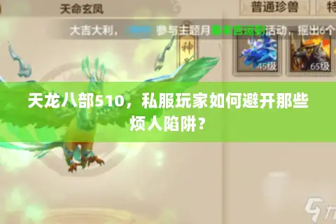 天龙八部510,私服玩家如何避开那些烦人陷阱? 天龙八部510,私服玩家如何避开那些烦人陷阱?