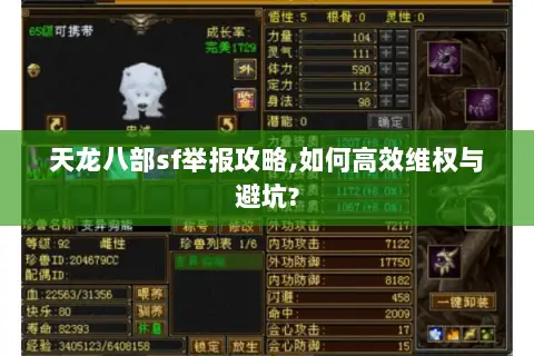 天龙八部sf举报攻略,如何高效维权与避坑? 天龙八部sf举报攻略,如何高效维权与避坑?