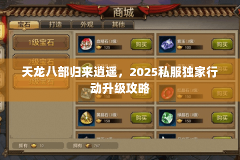 天龙八部归来逍遥,2025私服独家行动升级攻略 天龙八部归来逍遥,2025私服独家行动升级攻略