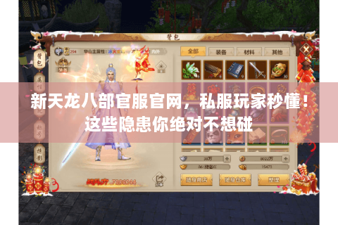 新天龙八部官服官网，私服玩家秒懂！这些隐患你绝对不想碰