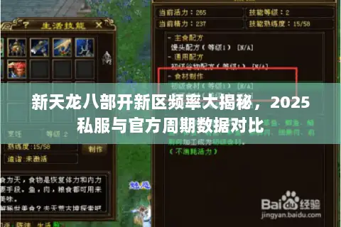 新天龙八部开新区频率大揭秘，2025私服与官方周期数据对比