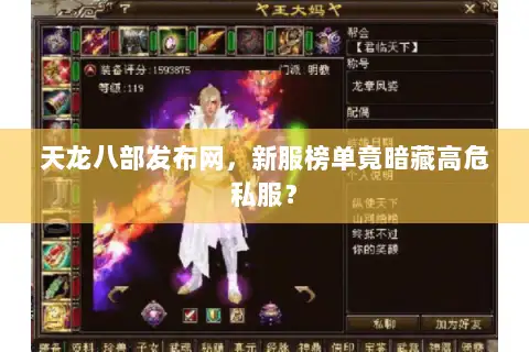 天龙八部发布网，新服榜单竟暗藏高危私服？