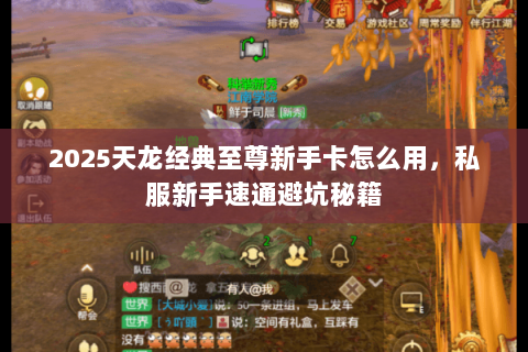 2025天龙经典至尊新手卡怎么用,私服新手速通避坑秘籍 2025天龙经典至尊新手卡怎么用,私服新手速通避坑秘籍