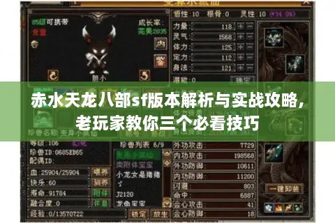 赤水天龙八部sf版本解析与实战攻略,老玩家教你三个必看技巧 赤水天龙八部sf版本解析与实战攻略,老玩家教你三个必看技巧