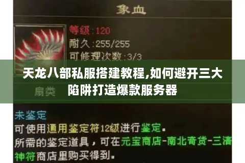 天龙八部私服搭建教程,如何避开三大陷阱打造爆款服务器