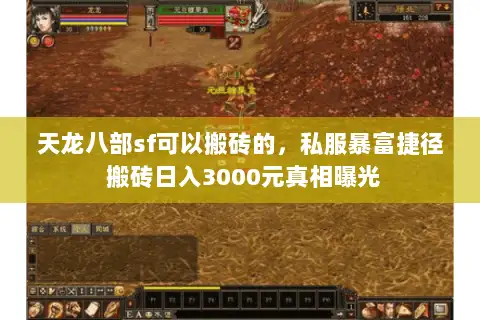 天龙八部sf可以搬砖的，私服暴富捷径 搬砖日入3000元真相曝光