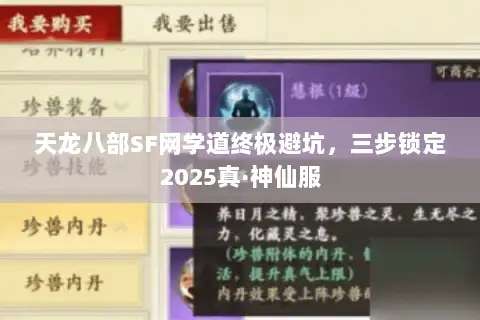 天龙八部SF网学道终极避坑，三步锁定2025真·神仙服