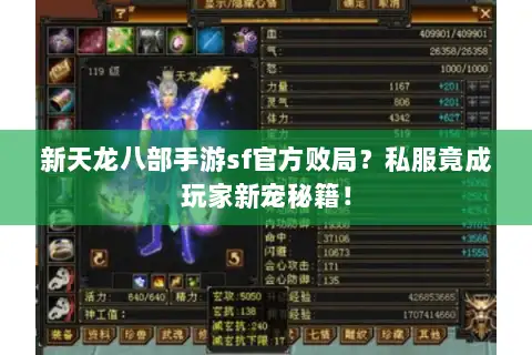 新天龙八部手游sf官方败局？私服竟成玩家新宠秘籍！