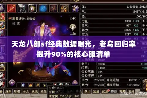 天龙八部sf经典数据曝光,老鸟回归率提升90%的核心服清单 天龙八部sf经典数据曝光,老鸟回归率提升90%的核心服清单