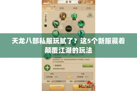 天龙八部私服玩腻了？这5个新服藏着颠覆江湖的玩法