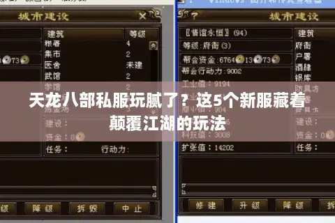 天龙八部私服玩腻了？这5个新服藏着颠覆江湖的玩法