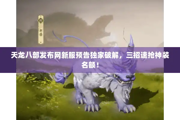 天龙八部发布网新服预告独家破解，三招速抢神装名额！