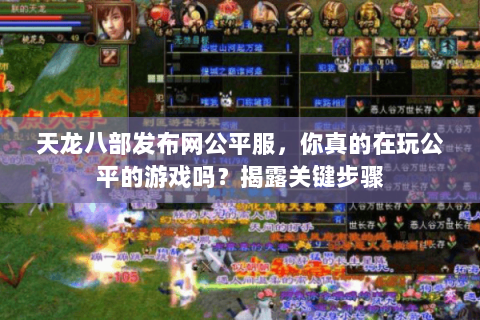 天龙八部发布网公平服，你真的在玩公平的游戏吗？揭露关键步骤