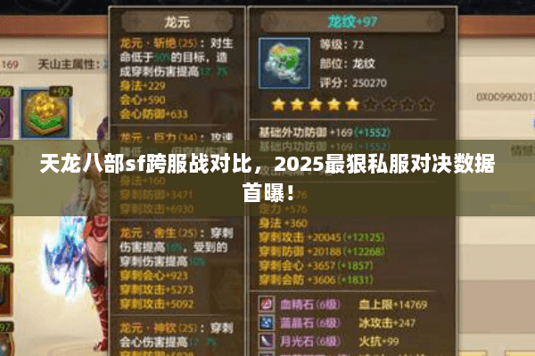 天龙八部sf跨服战对比，2025最狠私服对决数据首曝！