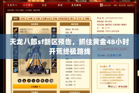 天龙八部sf新区预告,抓住黄金48小时开荒终极路线 天龙八部sf新区预告,抓住黄金48小时开荒终极路线