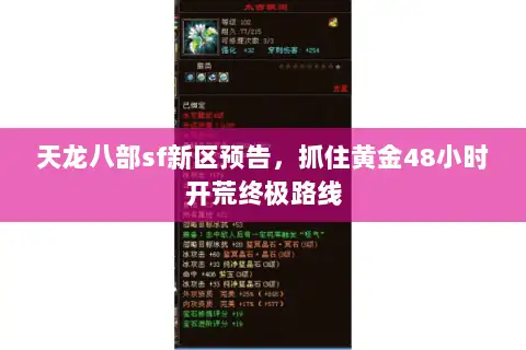 天龙八部sf新区预告,抓住黄金48小时开荒终极路线 天龙八部sf新区预告,抓住黄金48小时开荒终极路线
