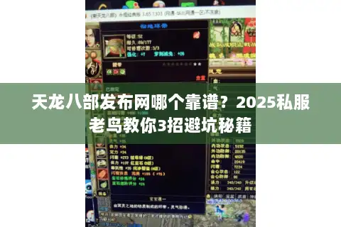 天龙八部发布网哪个靠谱？2025私服老鸟教你3招避坑秘籍
