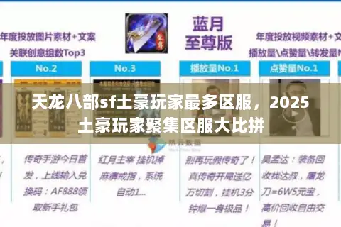 天龙八部sf土豪玩家最多区服，2025土豪玩家聚集区服大比拼