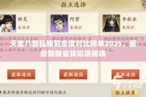天龙八部私服氪金度对比榜单2025，最新数据省钱陷阱揭晓