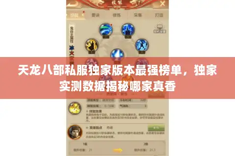 天龙八部私服独家版本最强榜单，独家实测数据揭秘哪家真香