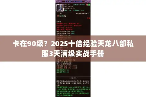 卡在90级？2025十倍经验天龙八部私服3天满级实战手册
