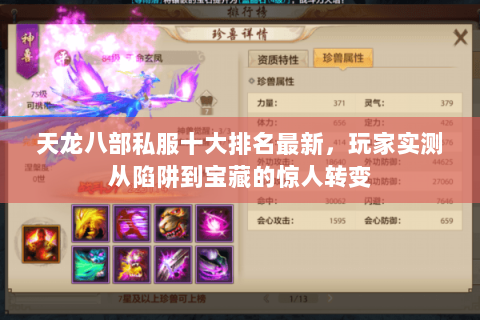天龙八部私服十大排名最新,玩家实测从陷阱到宝藏的惊人转变 天龙八部私服十大排名最新,玩家实测从陷阱到宝藏的惊人转变