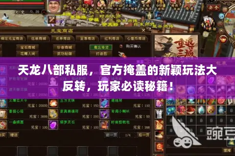 天龙八部私服,官方掩盖的新颖玩法大反转,玩家必读秘籍! 天龙八部私服,官方掩盖的新颖玩法大反转,玩家必读秘籍!