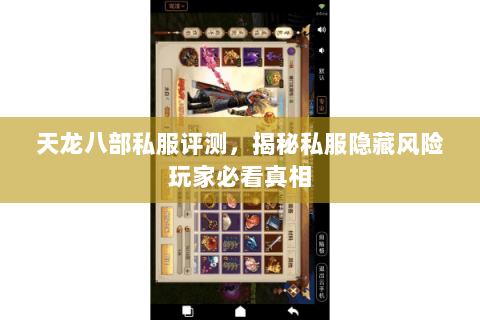 天龙八部私服评测，揭秘私服隐藏风险玩家必看真相